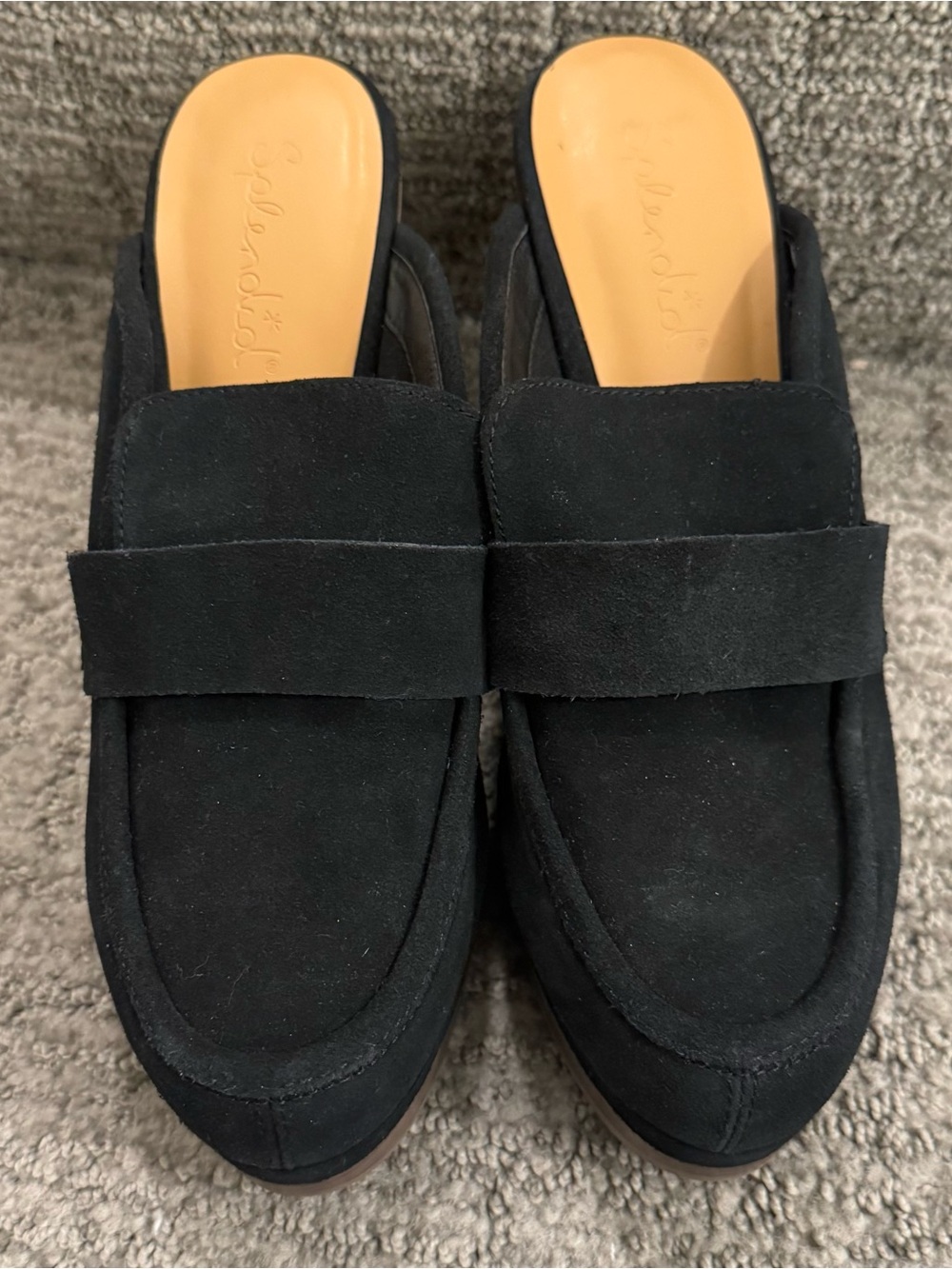 Size 8.5 Splendid Black Suede Slip-On Mule Loafers